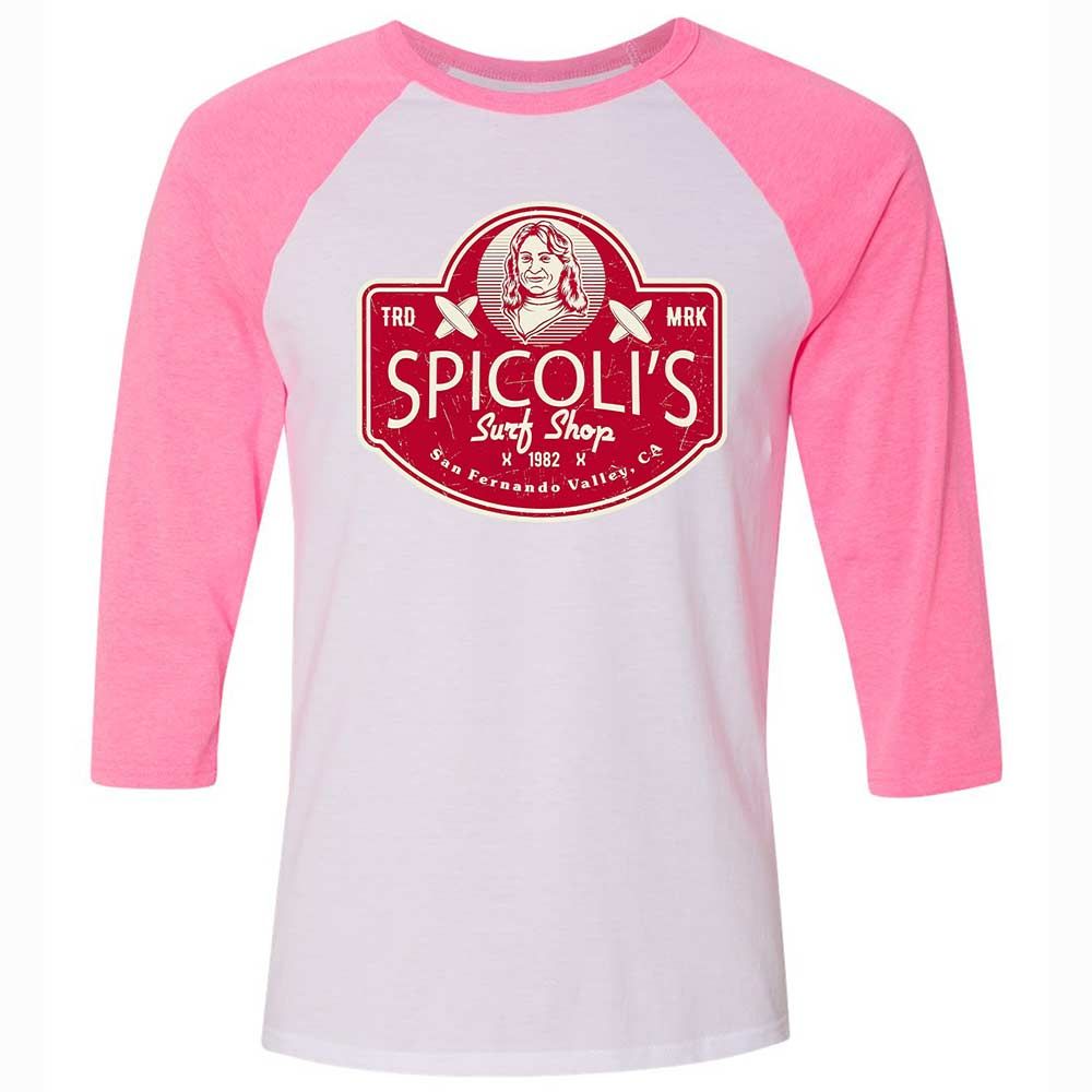 Unisex 3/4 Baseball Tee - WARP5K7X - White/Neon Pink - 12