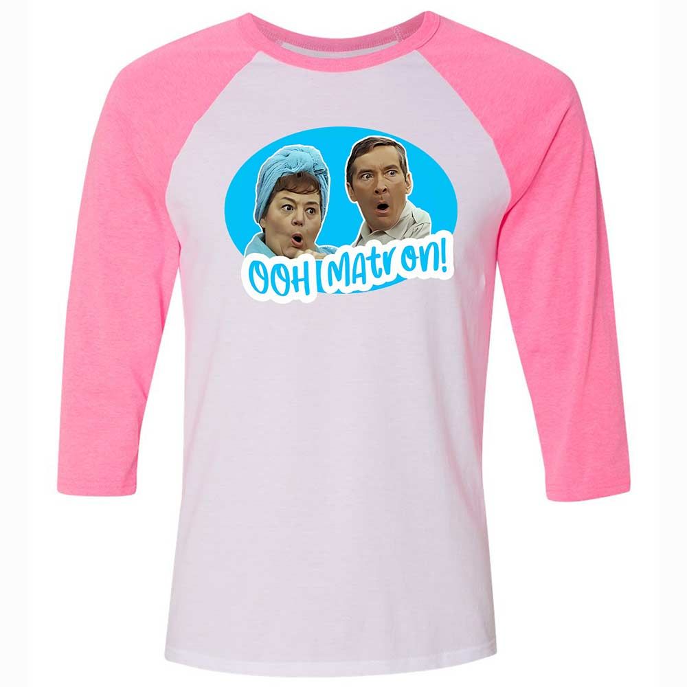 Unisex 3/4 Baseball Tee - EUH3KW9S - White/Neon Pink - 12