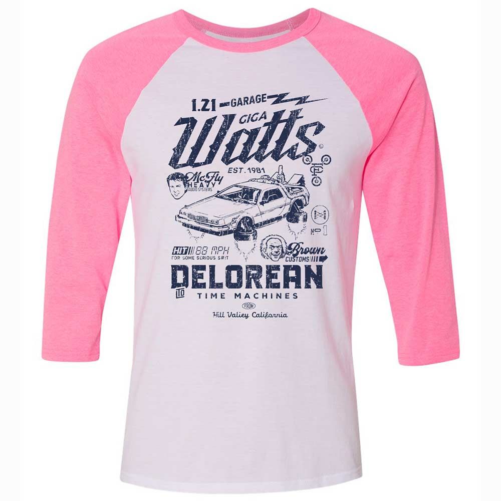 Unisex 3/4 Baseball Tee - ZZHL6CL8 - White/Neon Pink - 12