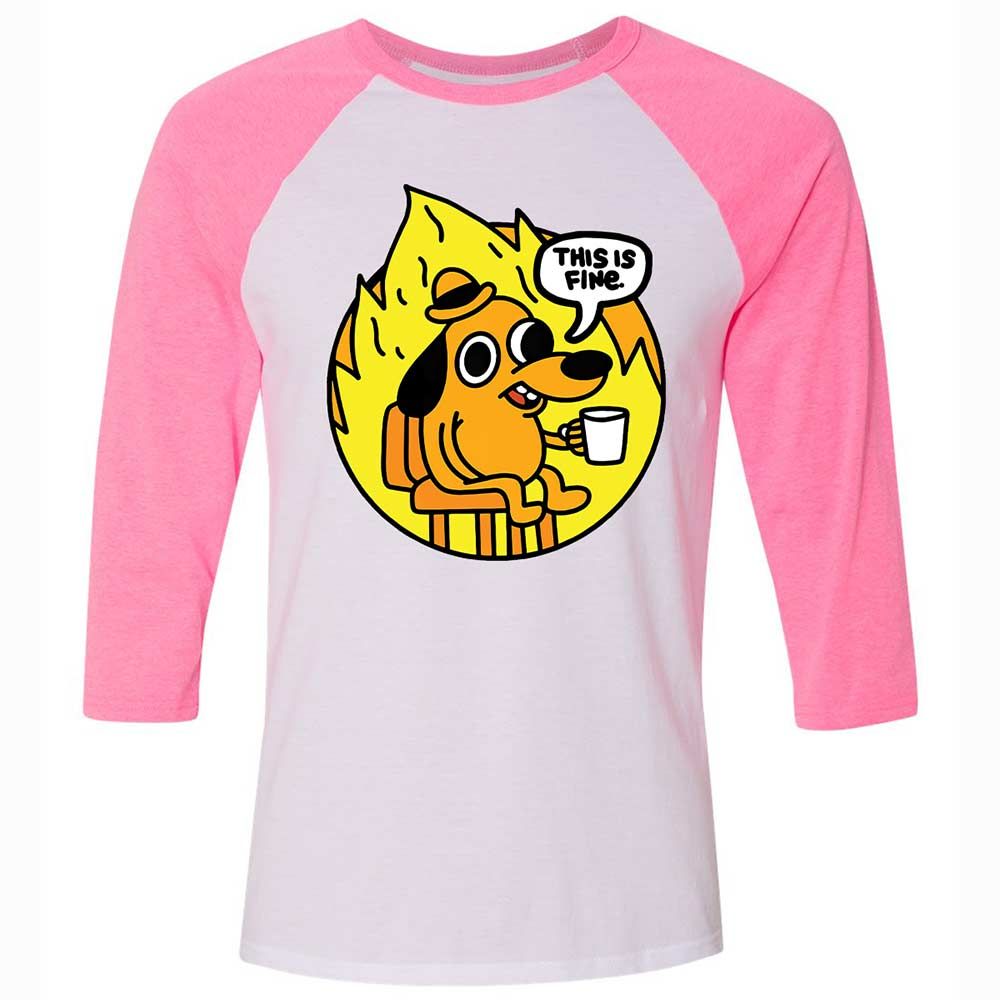 This is Fine - White/Neon Pink - 12