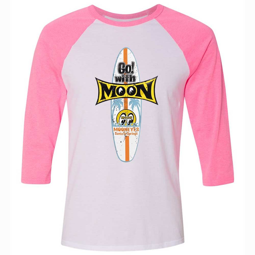 Unisex 3/4 Baseball Tee - R8AHKXFU - White/Neon Pink - 12