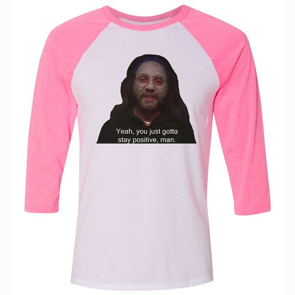 Unisex 3/4 Baseball Tee - 4ANX1L23 - White/Neon Pink - 12