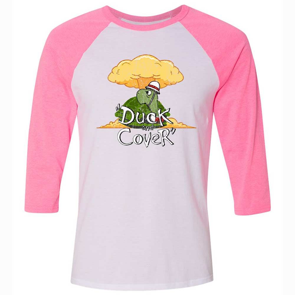 Unisex 3/4 Baseball Tee - H5ANZVNW - White/Neon Pink - 12