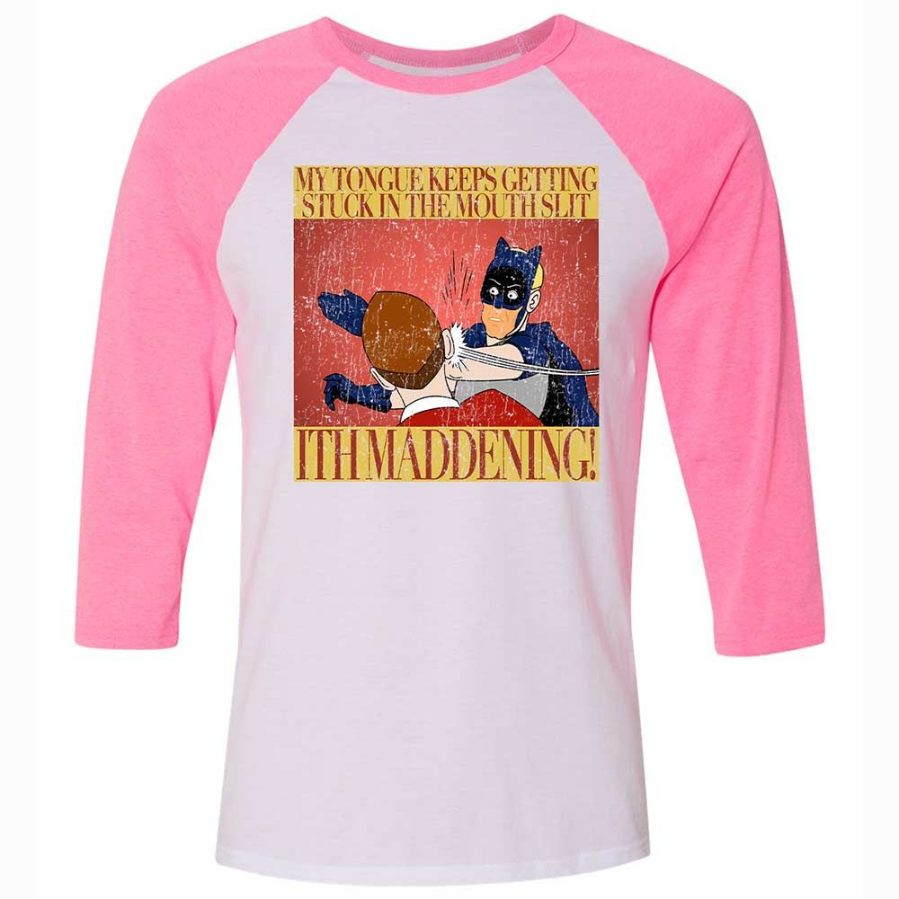Unisex 3/4 Baseball Tee - AYEN4K66 - White/Neon Pink - 12