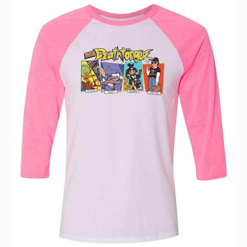 Unisex 3/4 Baseball Tee - C93LDF1K - White/Neon Pink - 12
