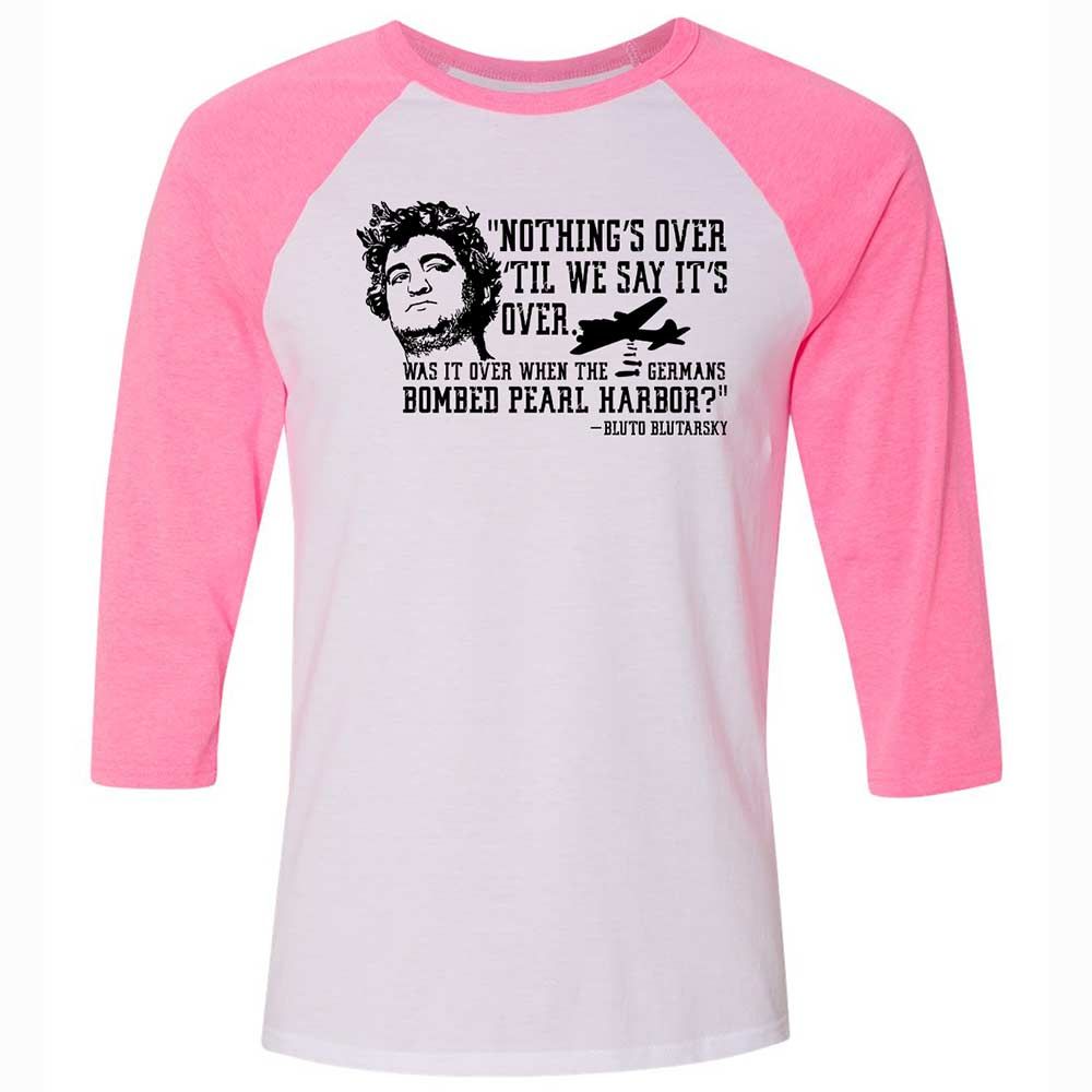 Unisex 3/4 Baseball Tee - LRTWSJND - White/Neon Pink - 12