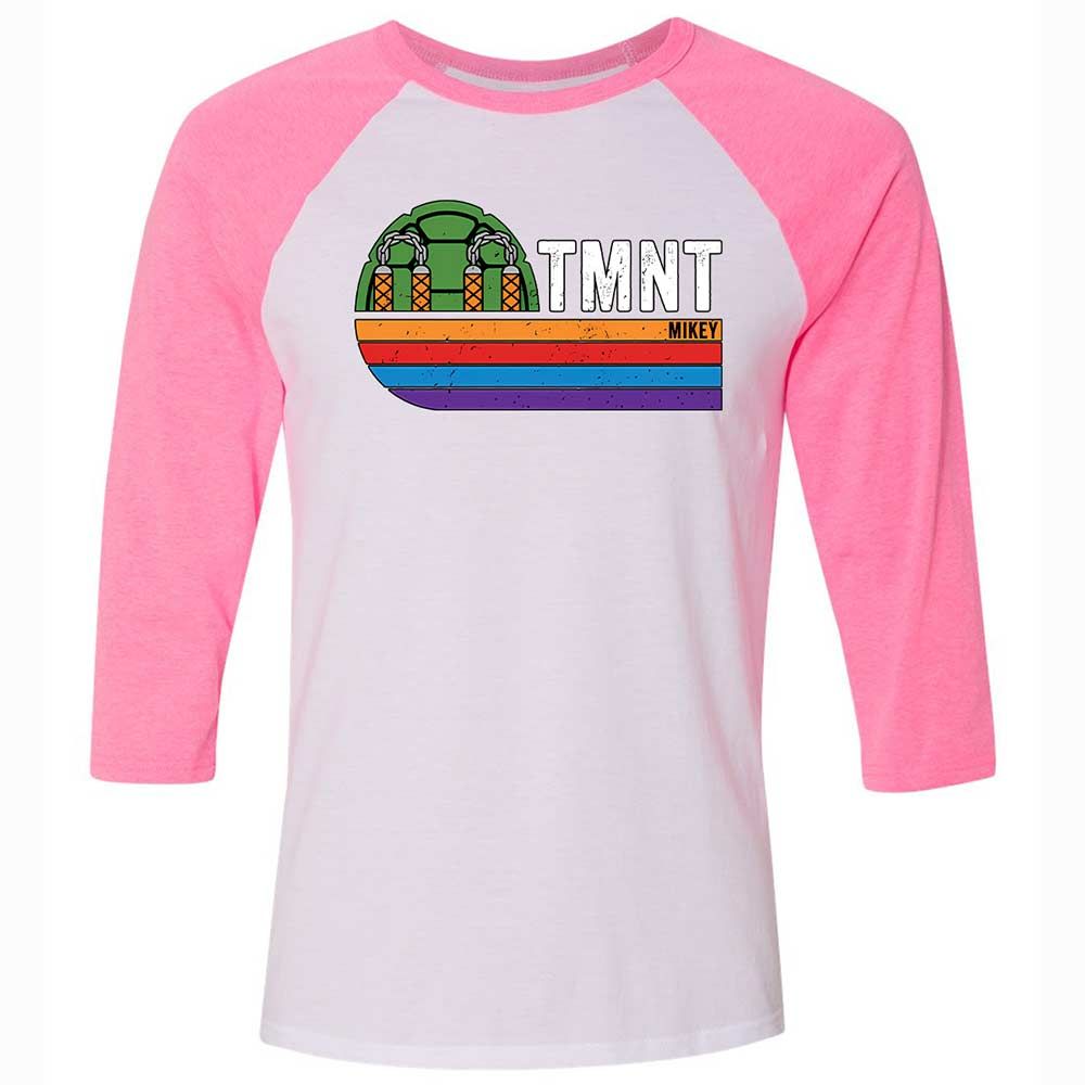 Unisex 3/4 Baseball Tee - BG7PUBLX - White/Neon Pink - 12