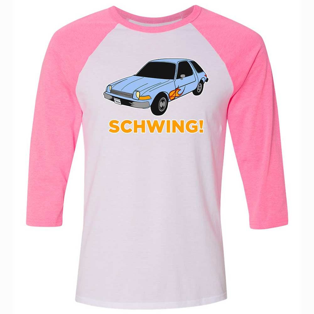 Unisex 3/4 Baseball Tee - Y69N8SCX - White/Neon Pink - 12