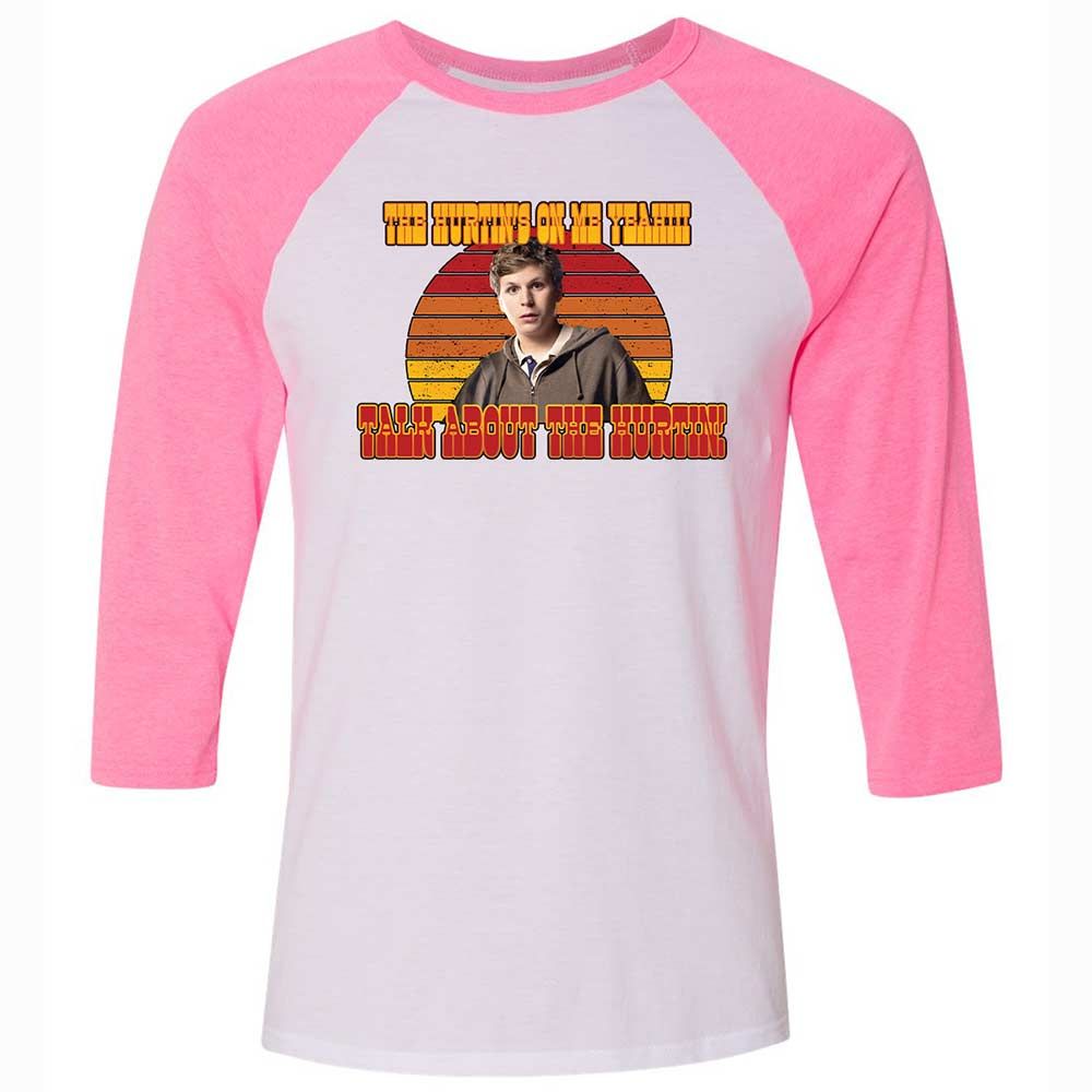 Unisex 3/4 Baseball Tee - FV1CW5LG - White/Neon Pink - 12