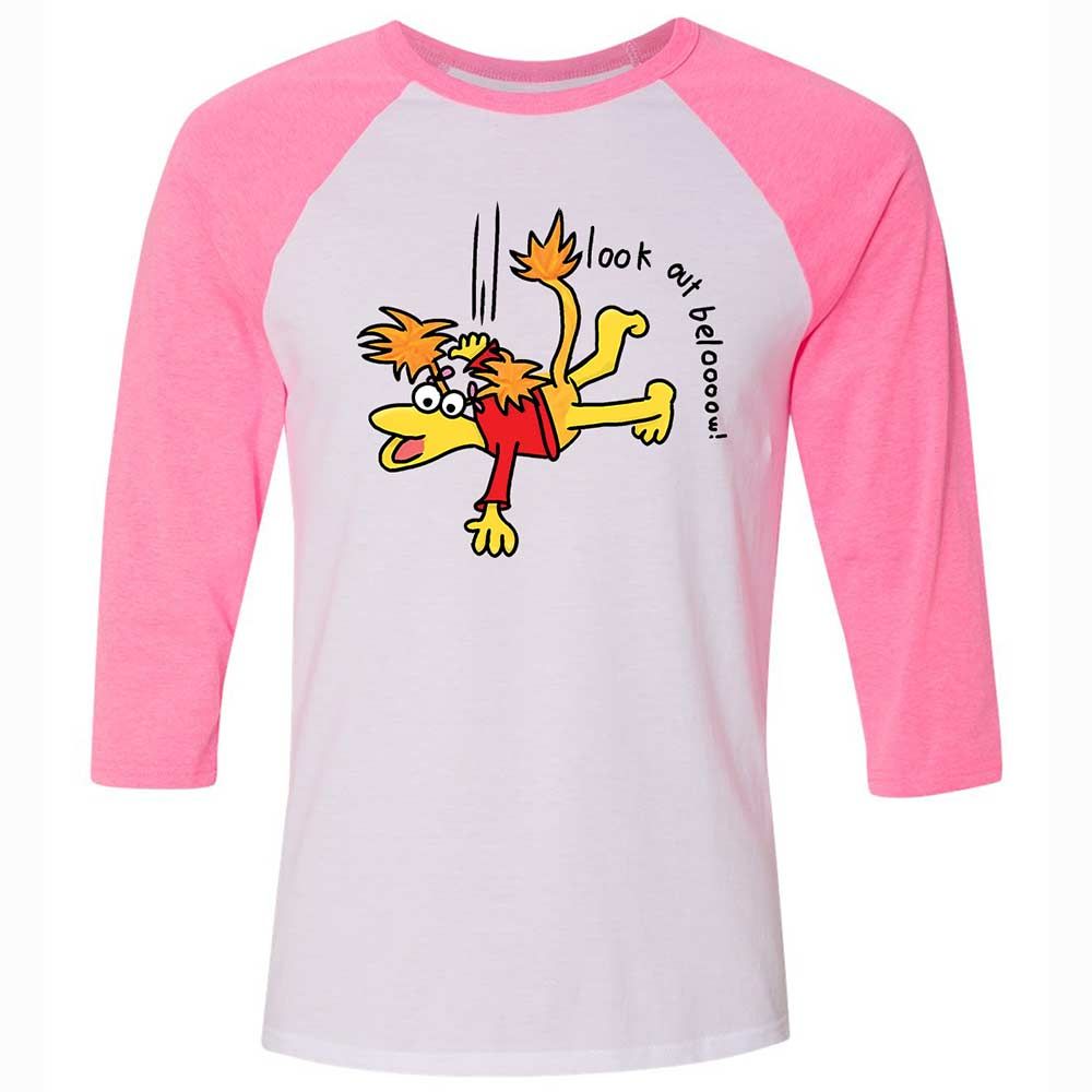 Unisex 3/4 Baseball Tee - 9ZEVYUH8 - White/Neon Pink - 12