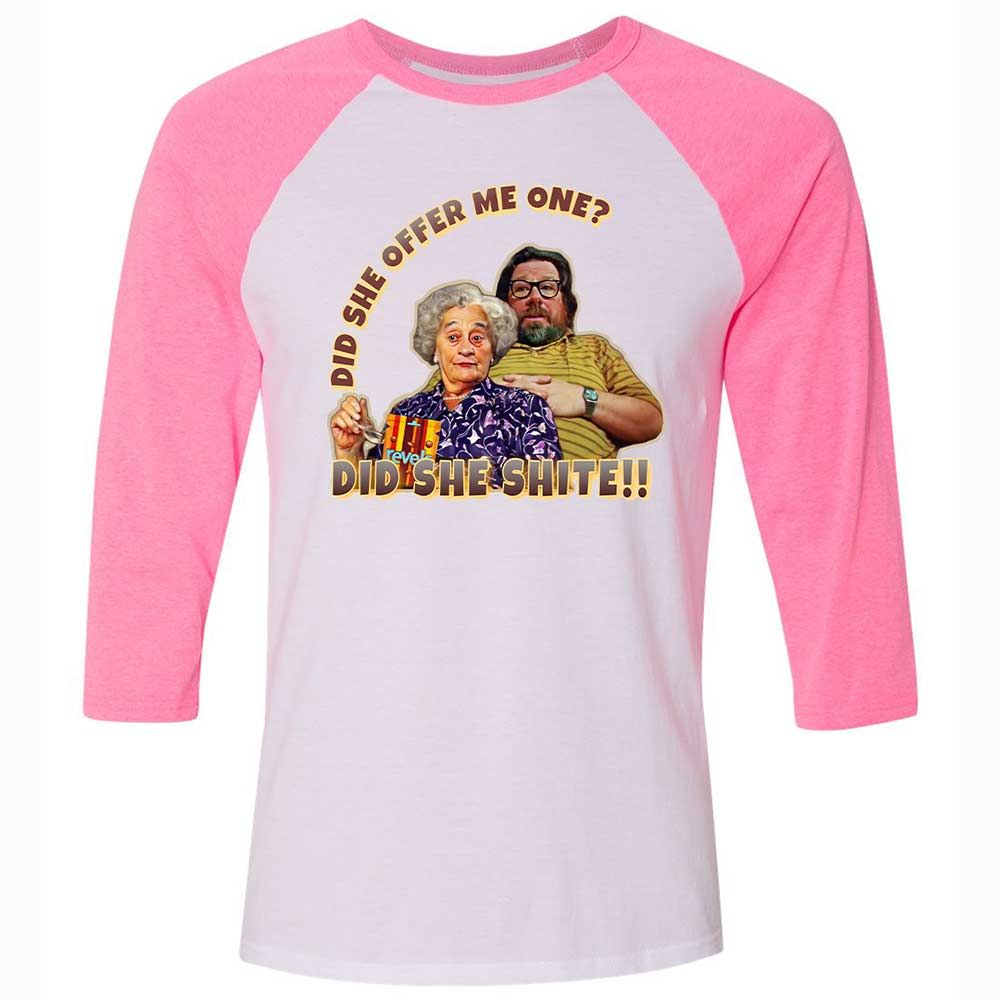 Unisex 3/4 Baseball Tee - 191WK75U - White/Neon Pink - 12