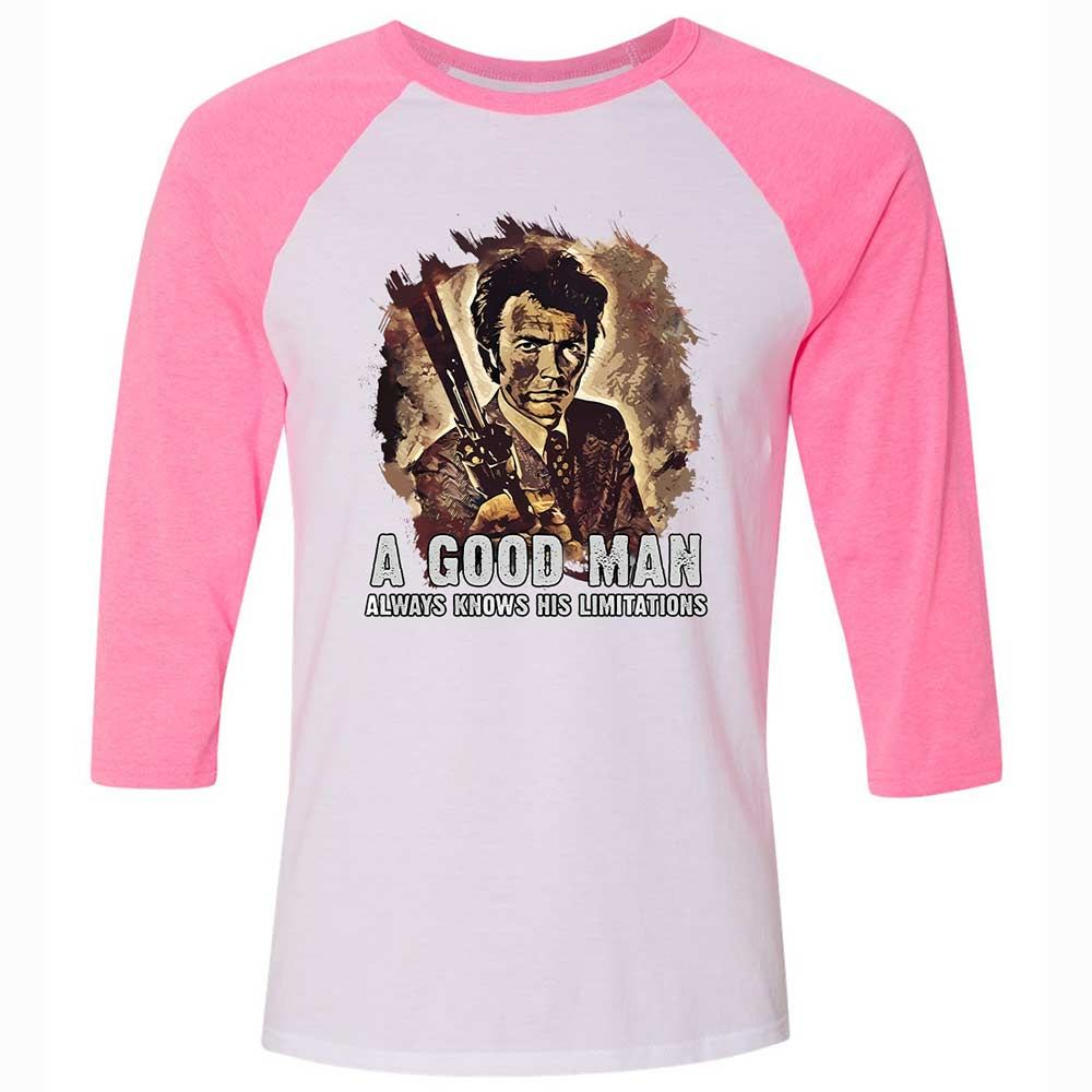 A good man always knows his limitations - White/Neon Pink - 12