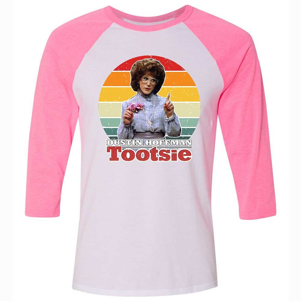 Unisex 3/4 Baseball Tee - B5GJ2G9U - White/Neon Pink - 12