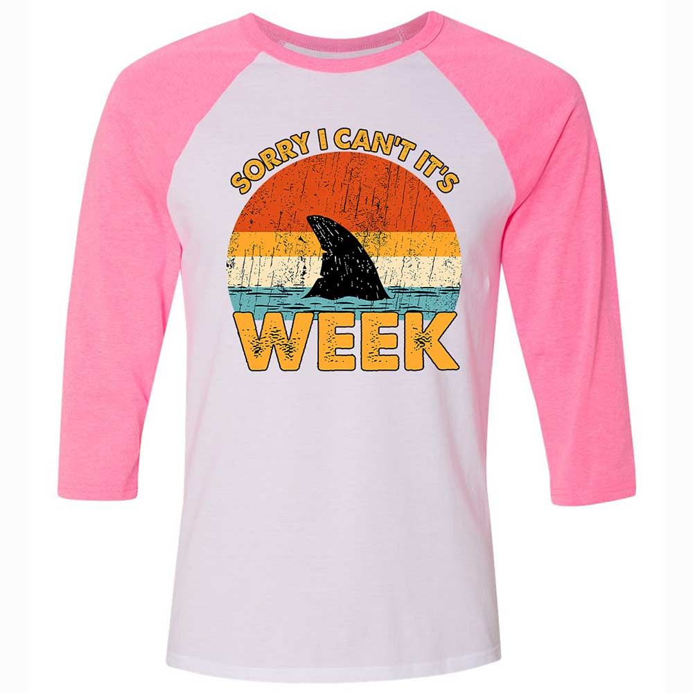 Unisex 3/4 Baseball Tee - 17QY5L42 - White/Neon Pink - 12