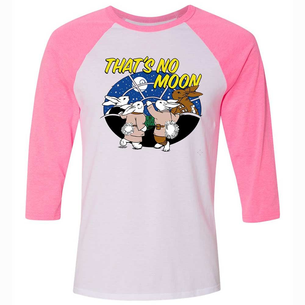 Unisex 3/4 Baseball Tee - White - White/Neon Pink - 12