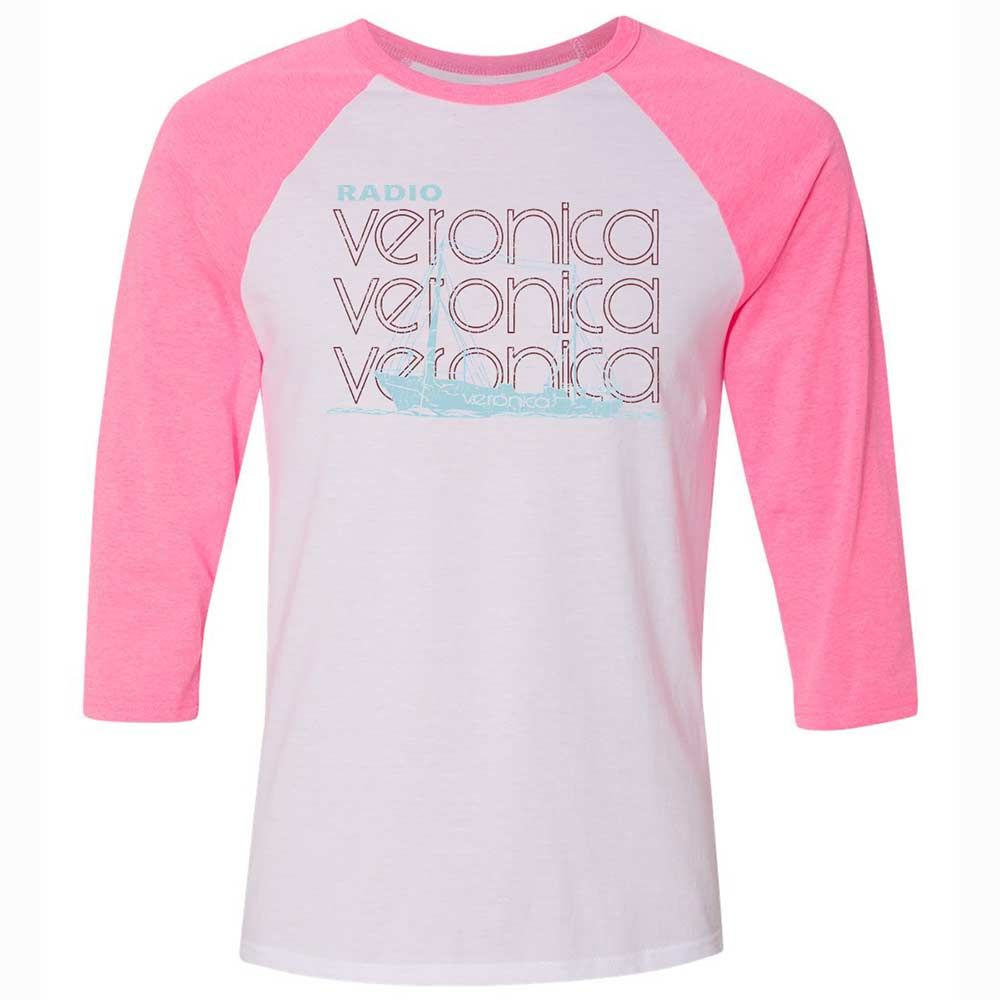 Unisex 3/4 Baseball Tee - PN4N9BB5 - White/Neon Pink - 12