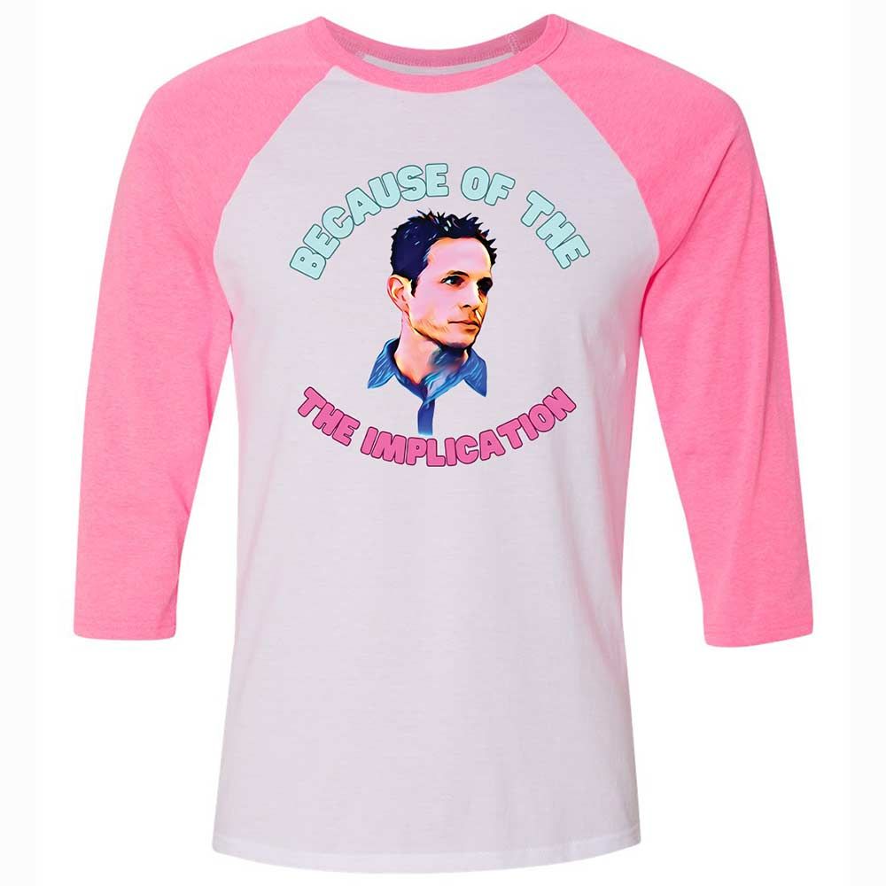 Unisex 3/4 Baseball Tee - PGLMS8U1 - White/Neon Pink - 12