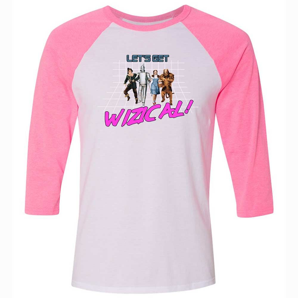 Unisex 3/4 Baseball Tee - F5HRYDB4 - White/Neon Pink - 12