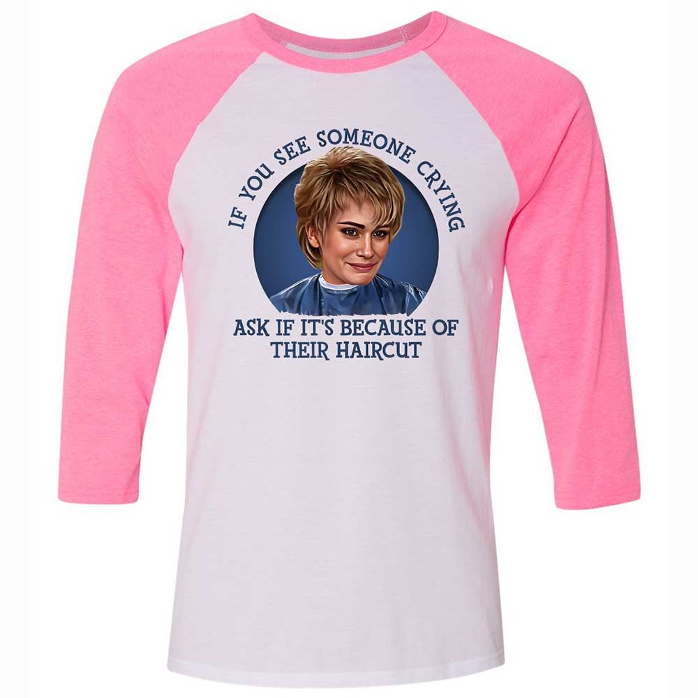 Unisex 3/4 Baseball Tee - 88MFHM3N - White/Neon Pink - 12