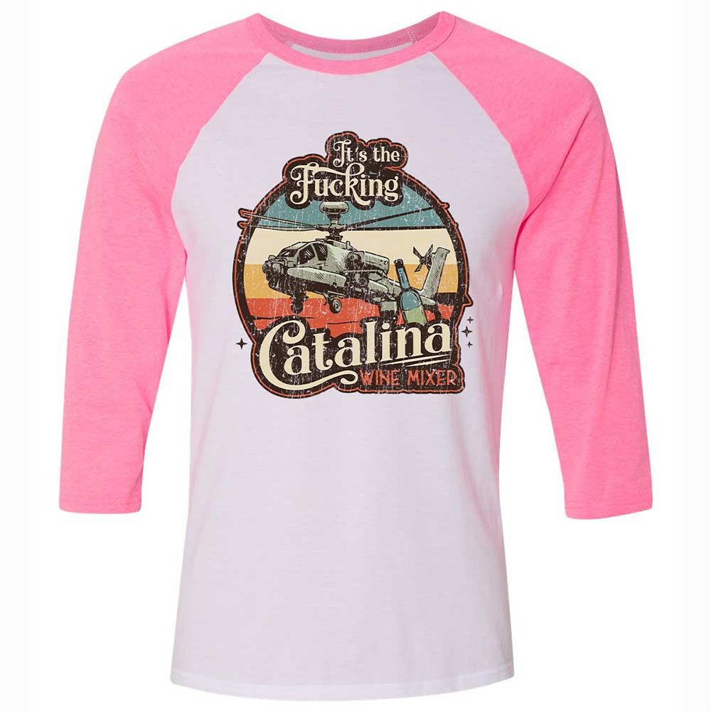 Unisex 3/4 Baseball Tee - TCXV36MW - White/Neon Pink - 12
