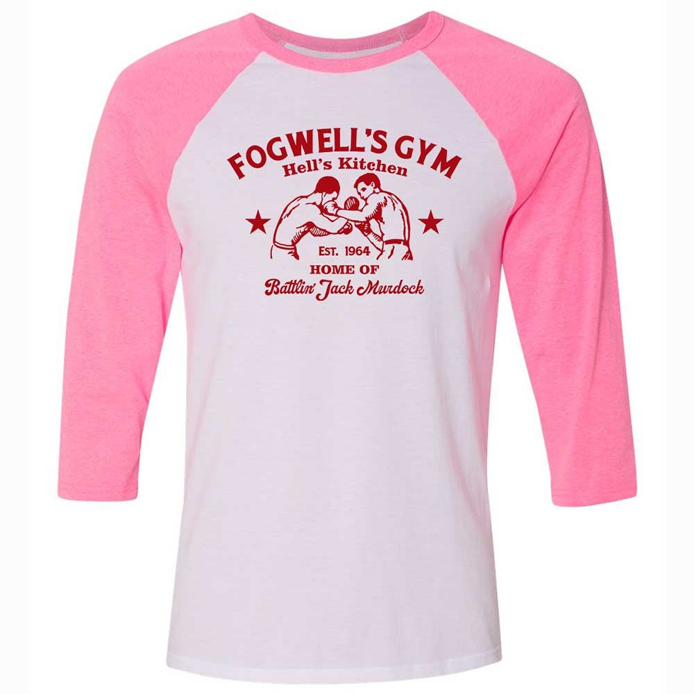 Unisex 3/4 Baseball Tee - TFUNNSLV - White/Neon Pink - 12