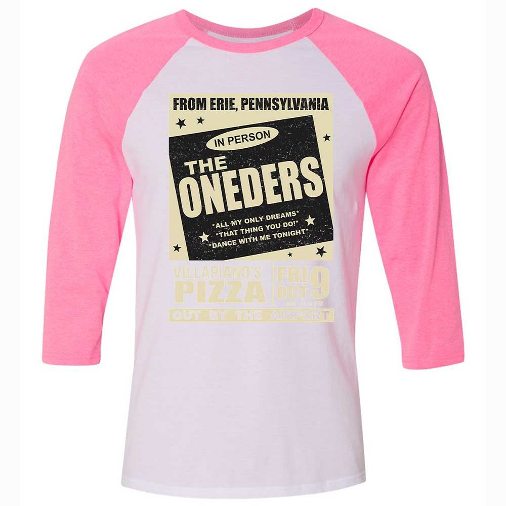 Unisex 3/4 Baseball Tee - JK4TA9YA - White/Neon Pink - 12