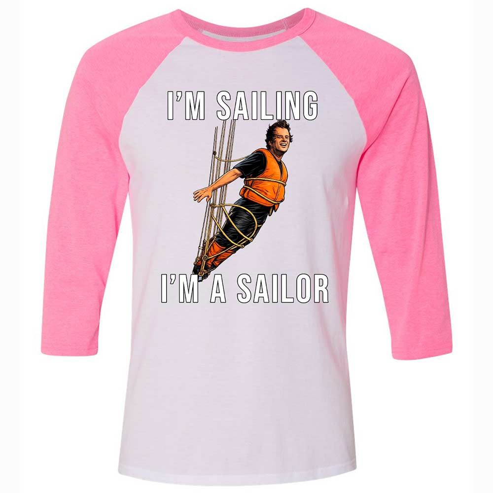 Unisex 3/4 Baseball Tee - YJVESPD2 - White/Neon Pink - 12