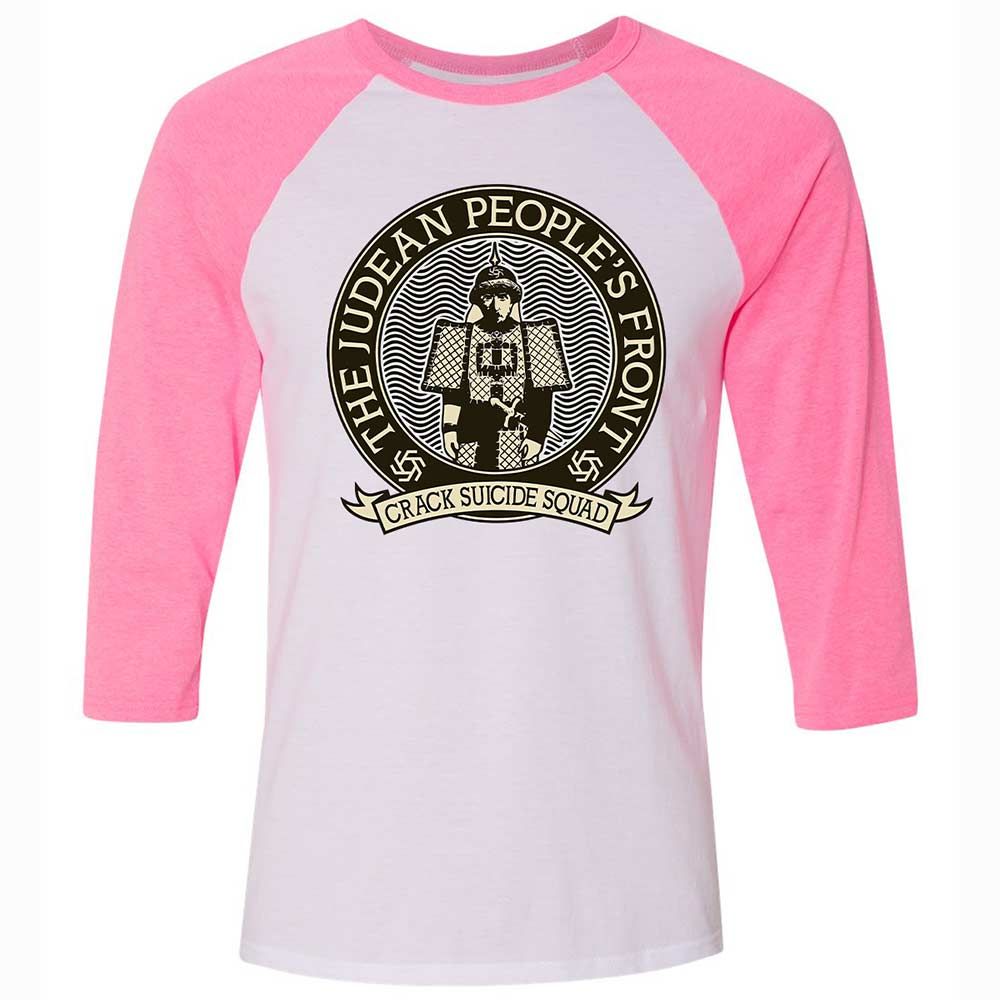 Unisex 3/4 Baseball Tee - V3C4E8G6 - White/Neon Pink - 12