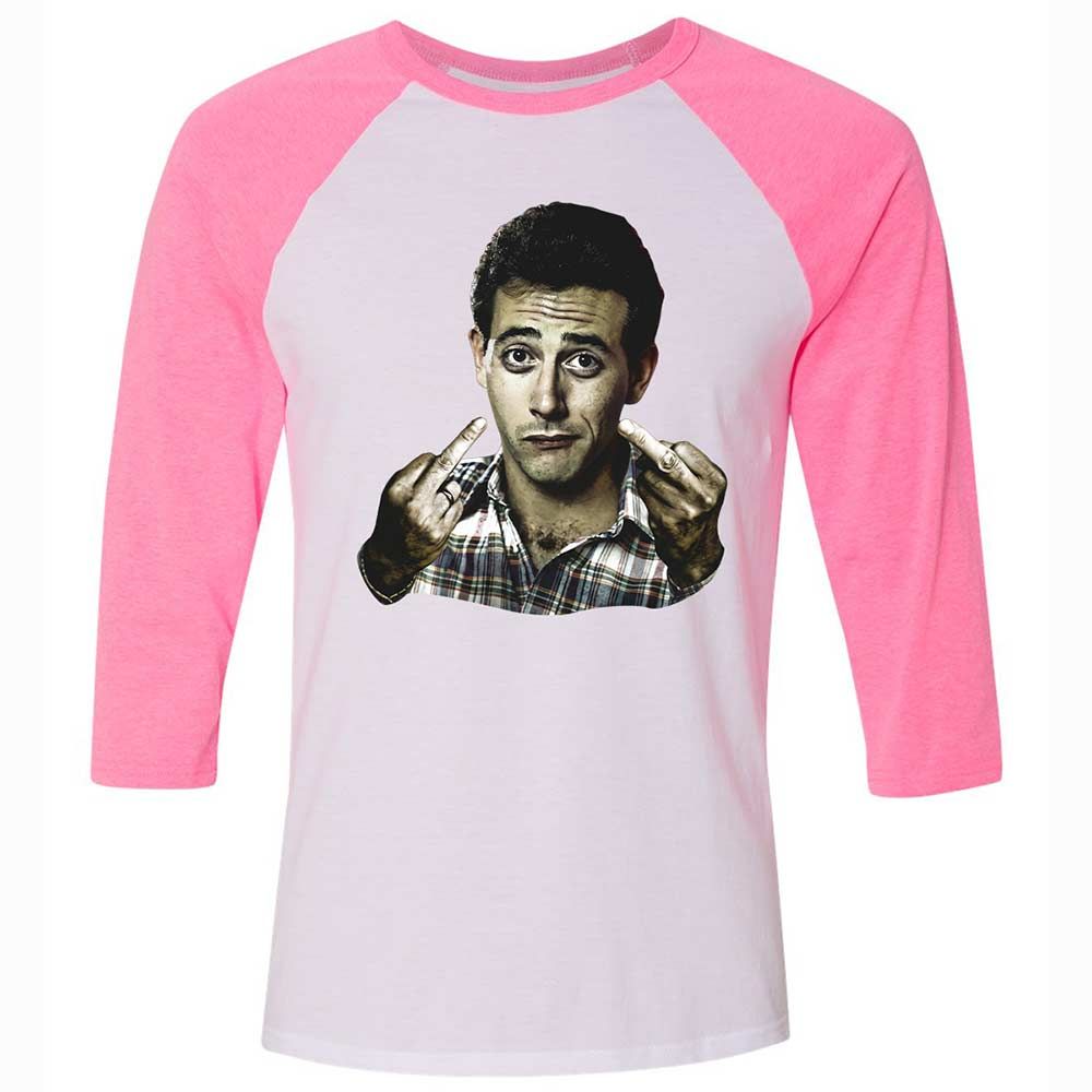 Unisex 3/4 Baseball Tee - GQDL9QPQ - White/Neon Pink - 12