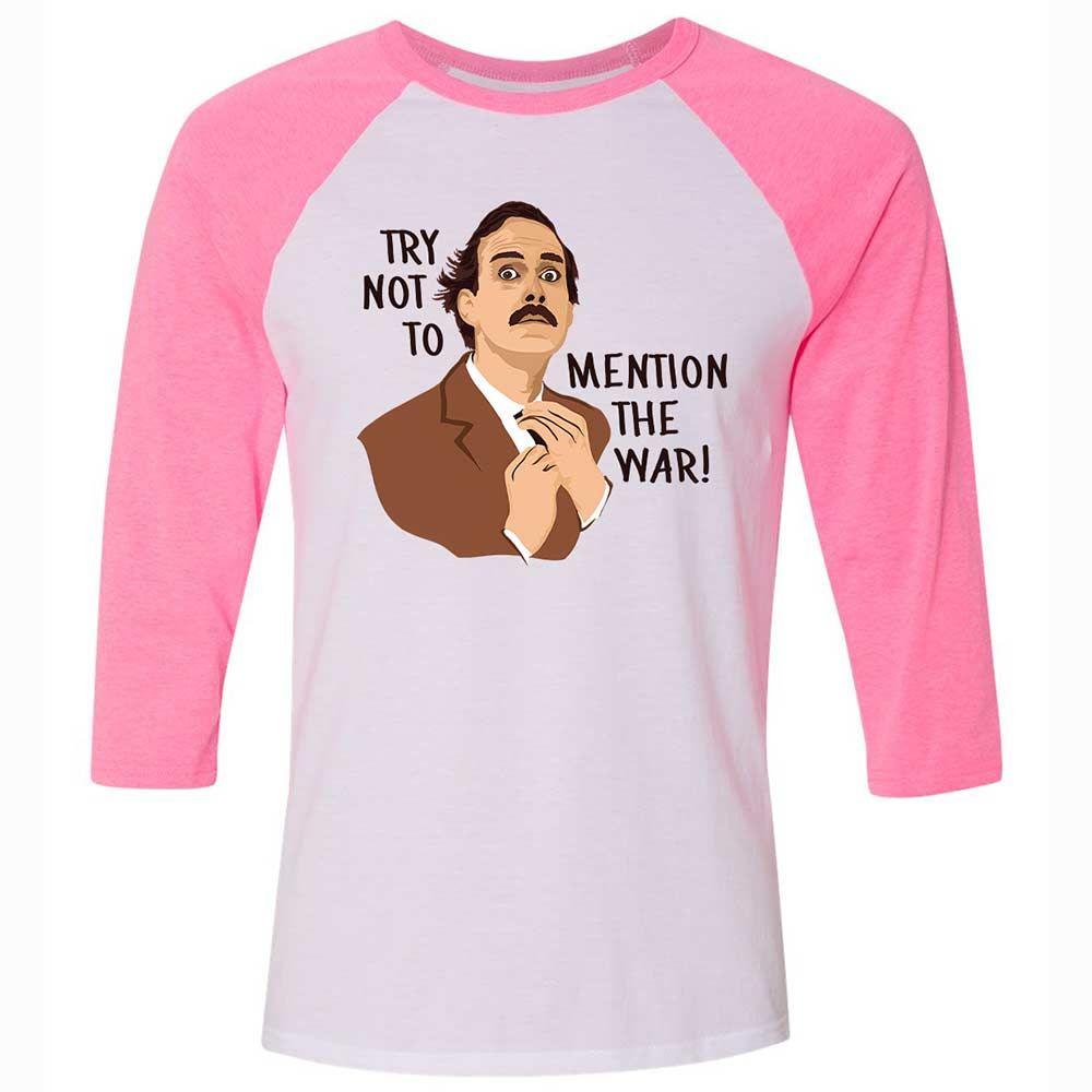 Unisex 3/4 Baseball Tee - DYURKCMY - White/Neon Pink - 12
