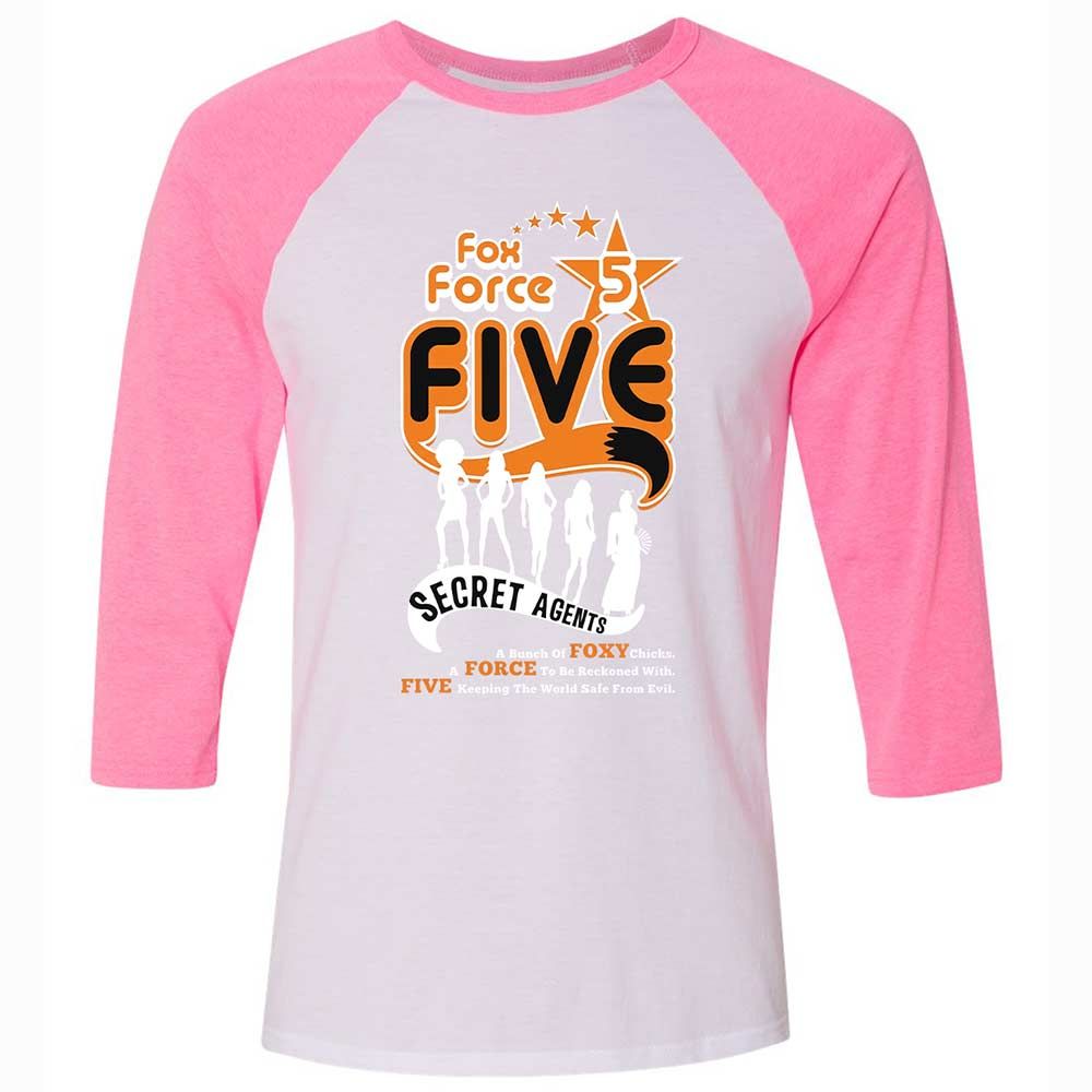 Unisex 3/4 Baseball Tee - 9MWFEVD2 - White/Neon Pink - 12