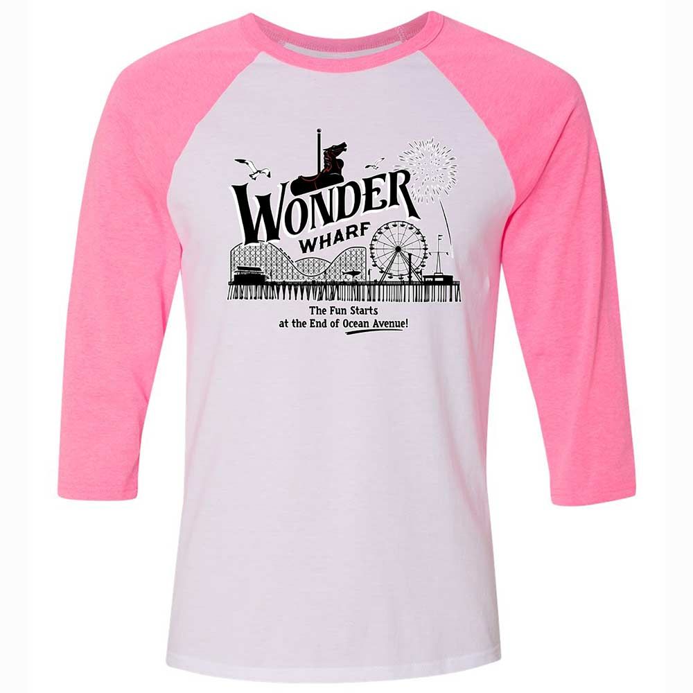 Unisex 3/4 Baseball Tee - NZL3DXX4 - White/Neon Pink - 12