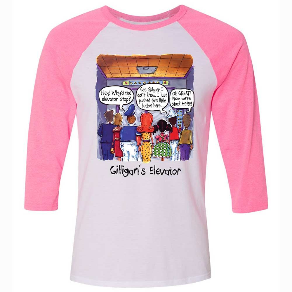 Unisex 3/4 Baseball Tee - M8NS976U - White/Neon Pink - 12