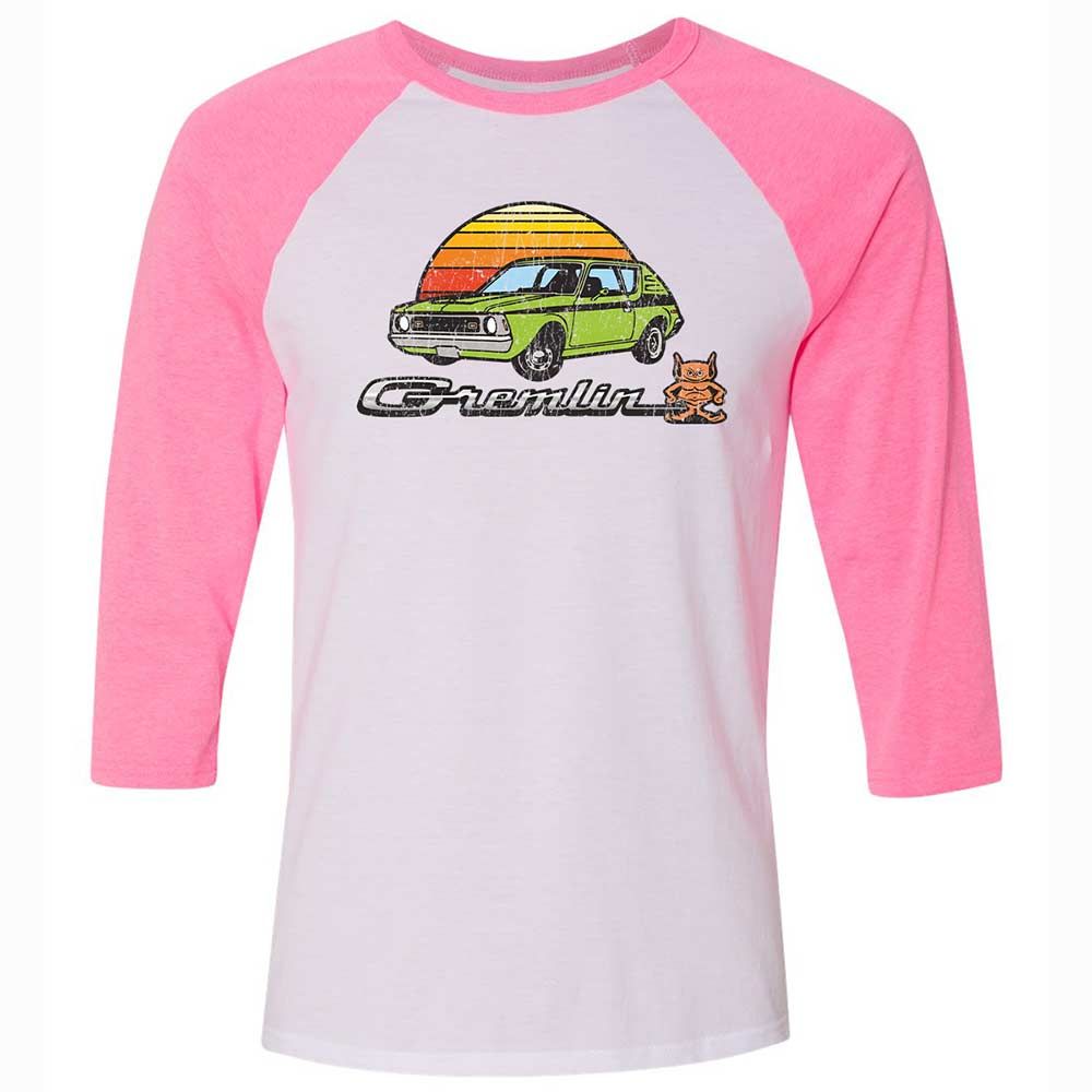 Unisex 3/4 Baseball Tee - BL3MRD7J - White/Neon Pink - 12