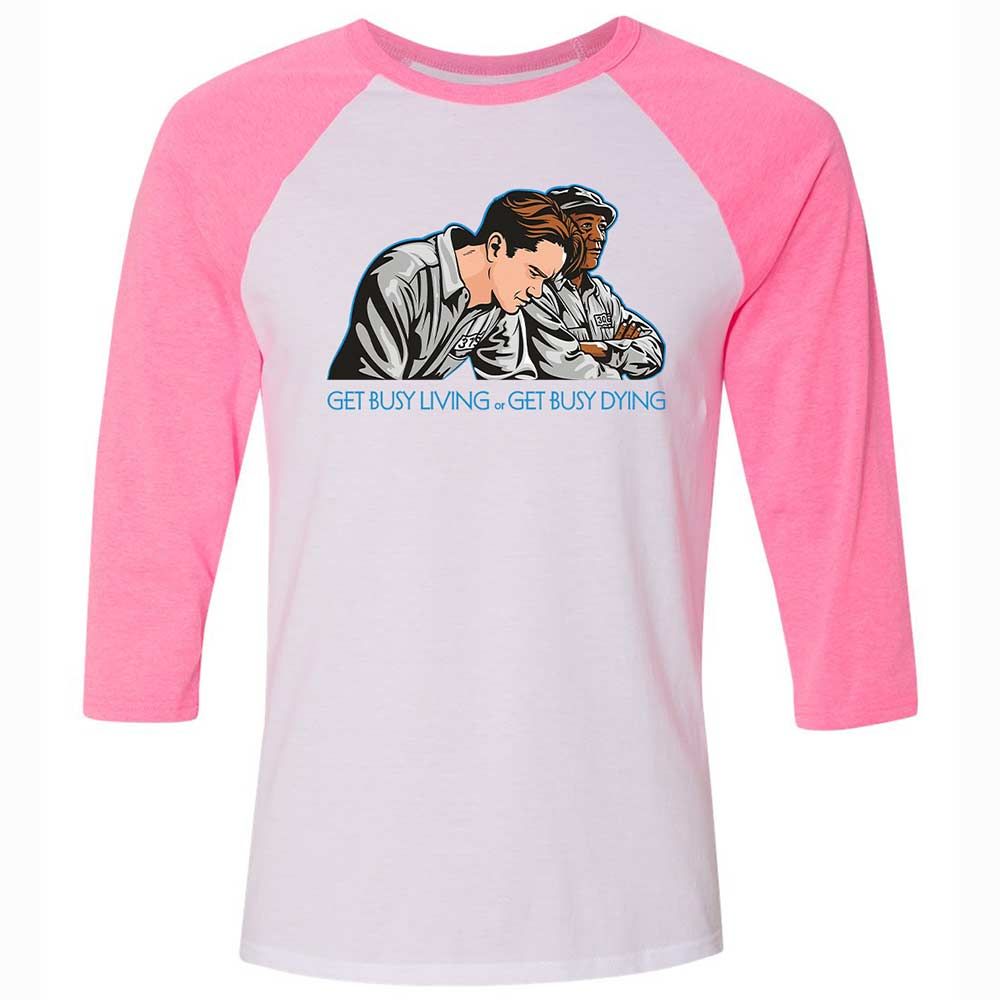 Get Busy Living - White/Neon Pink - 12