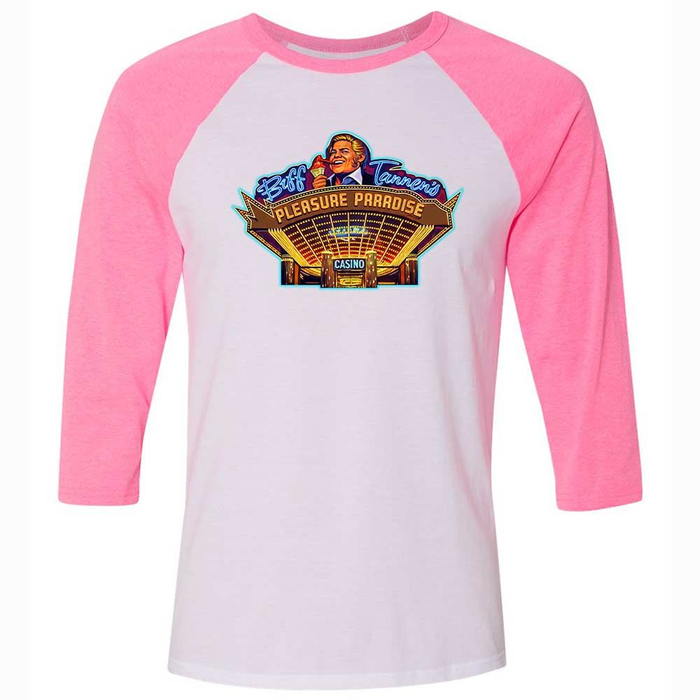 Unisex 3/4 Baseball Tee - JTFM5CJM - White/Neon Pink - 12