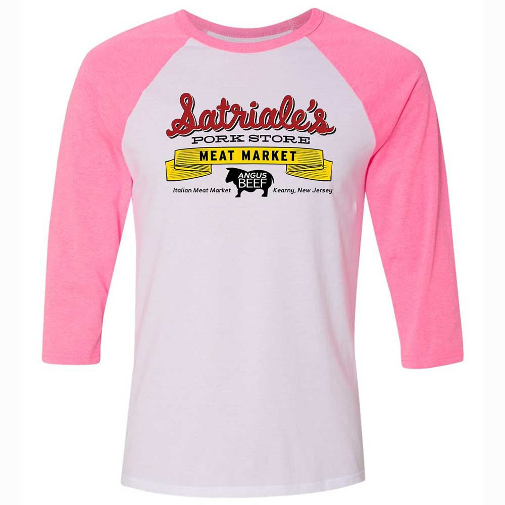 Unisex 3/4 Baseball Tee - R6UP8666 - White/Neon Pink - 12