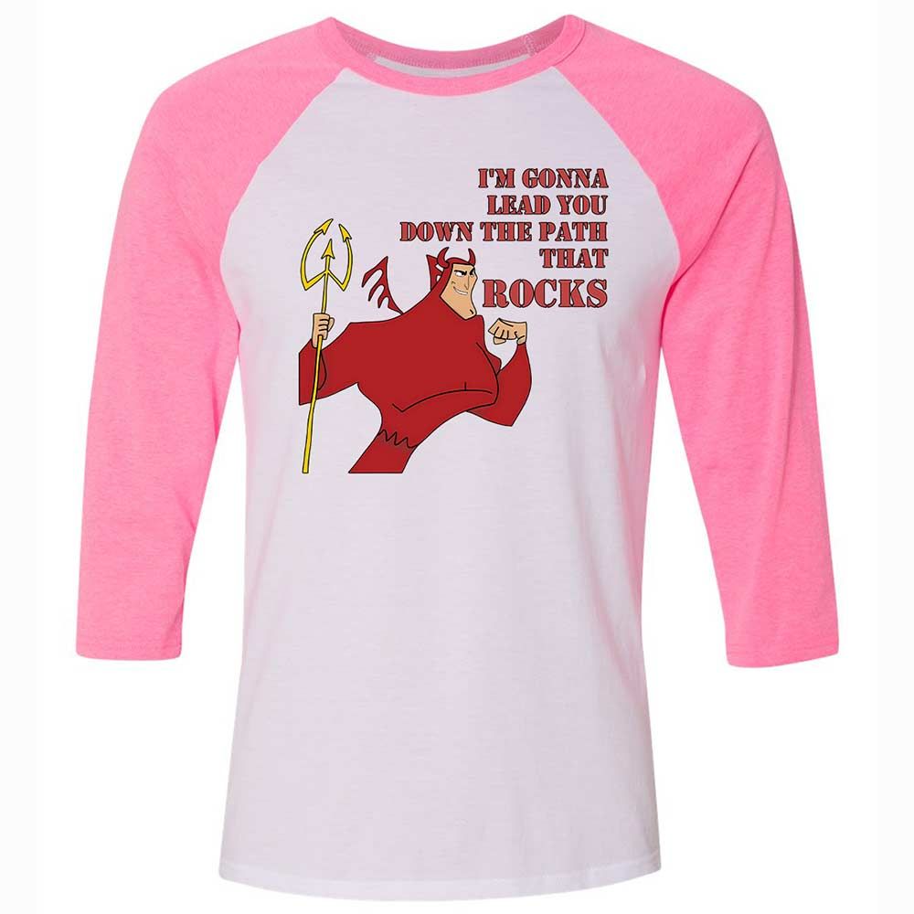Unisex 3/4 Baseball Tee - WJKWDVDE - White/Neon Pink - 12