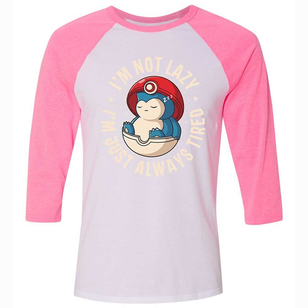 Unisex 3/4 Baseball Tee - N4Q4J2HX - White/Neon Pink - 12