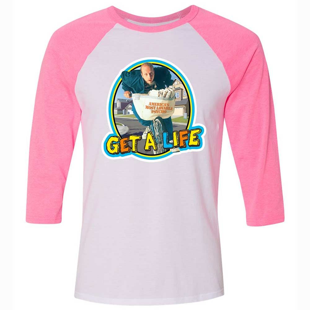 Unisex 3/4 Baseball Tee - CU1XUME8 - White/Neon Pink - 12