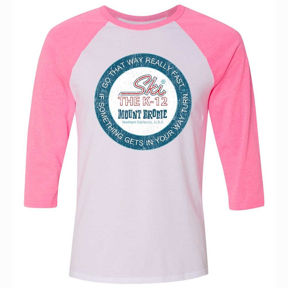 Unisex 3/4 Baseball Tee - 8HL8D4UY - White/Neon Pink - 12