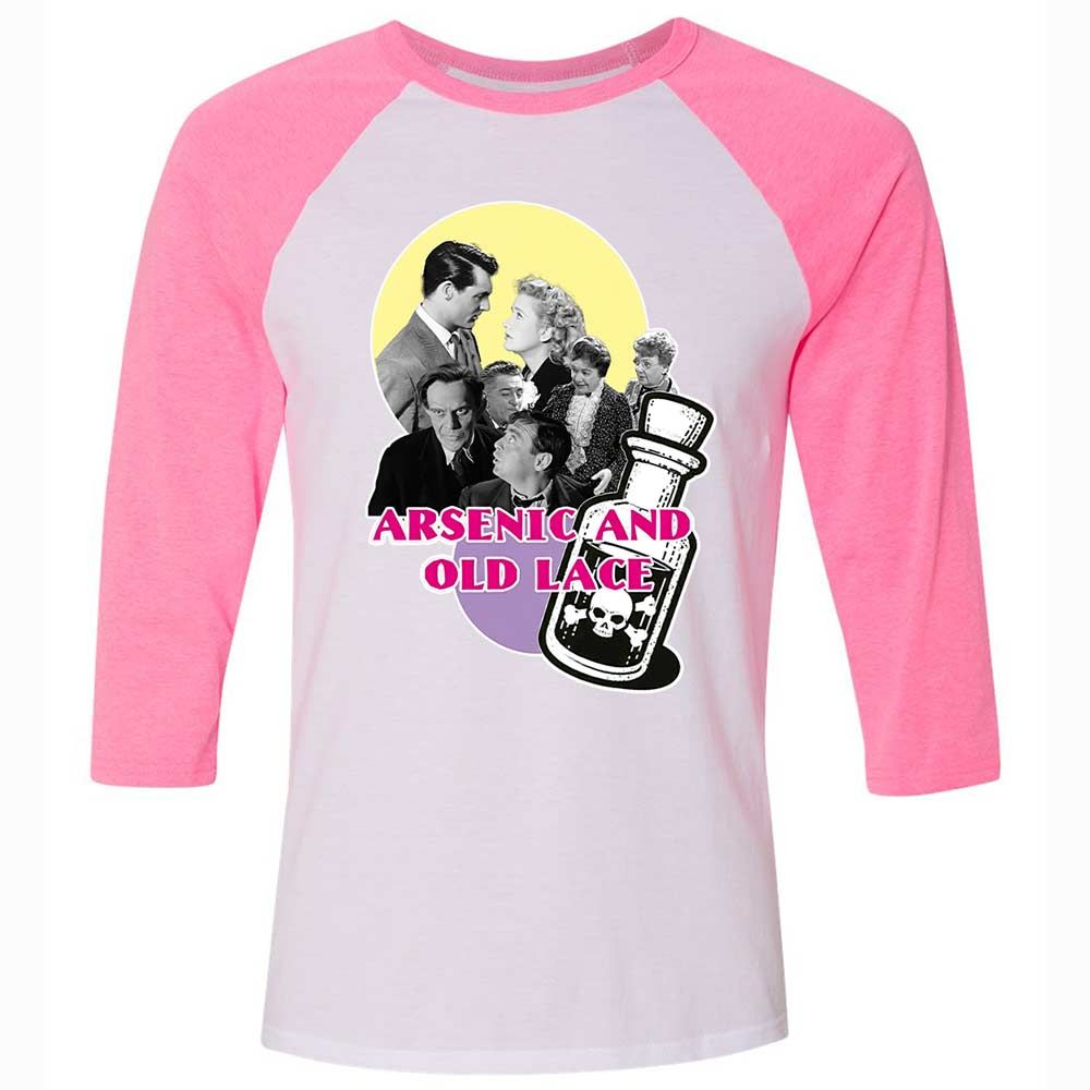 Unisex 3/4 Baseball Tee - XAB31J77 - White/Neon Pink - 12