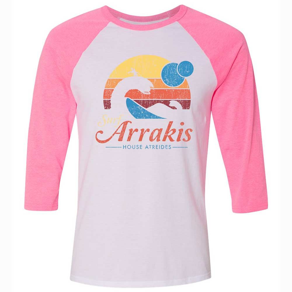 Unisex 3/4 Baseball Tee - QP913W1E - White/Neon Pink - 12