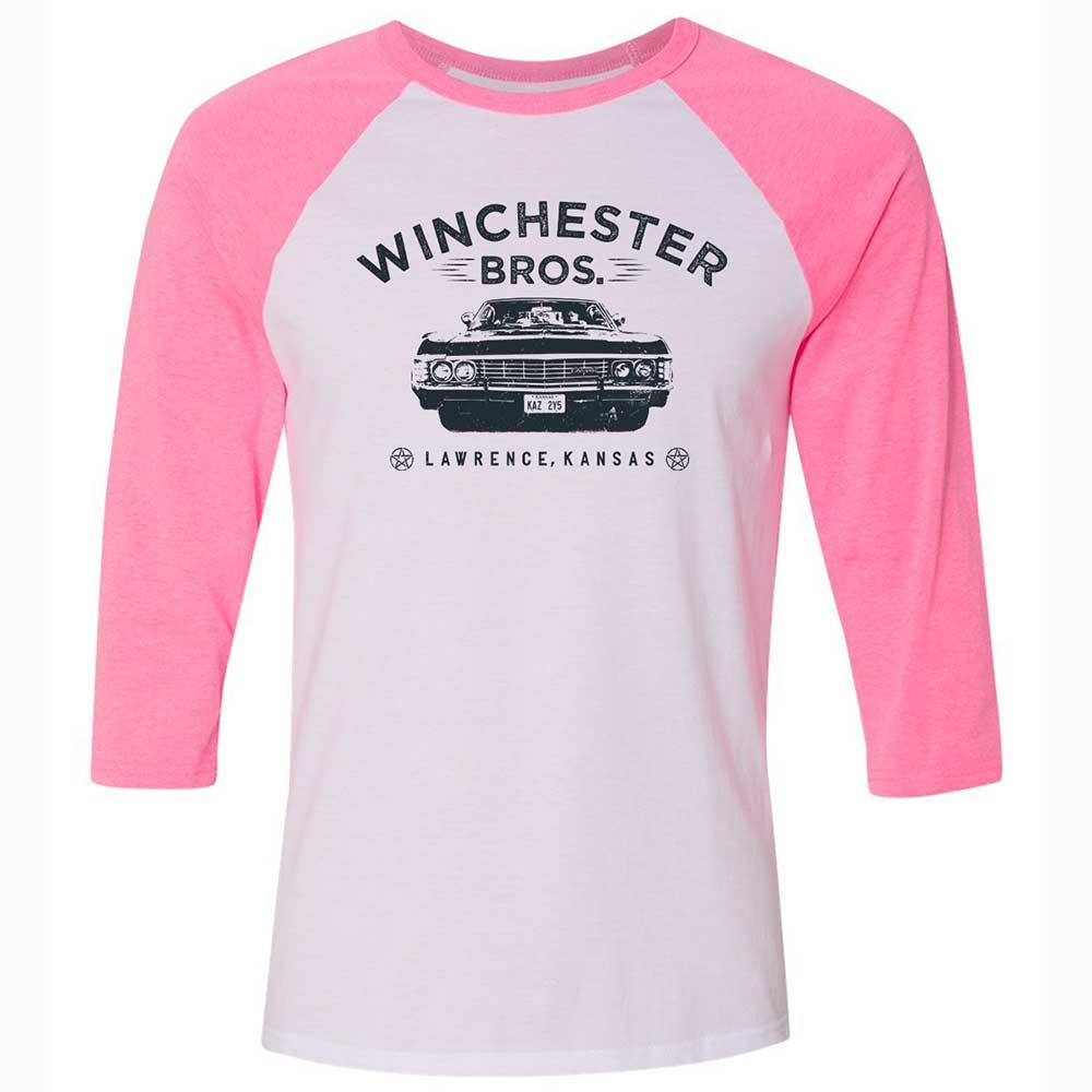 Unisex 3/4 Baseball Tee - 9YWAD395 - White/Neon Pink - 12