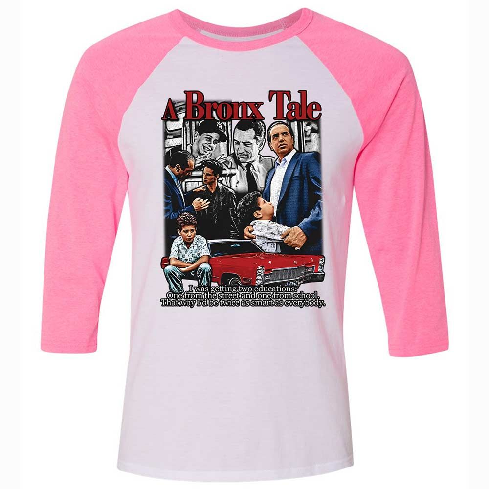 Unisex 3/4 Baseball Tee - 3GR9DZ33 - White/Neon Pink - 12