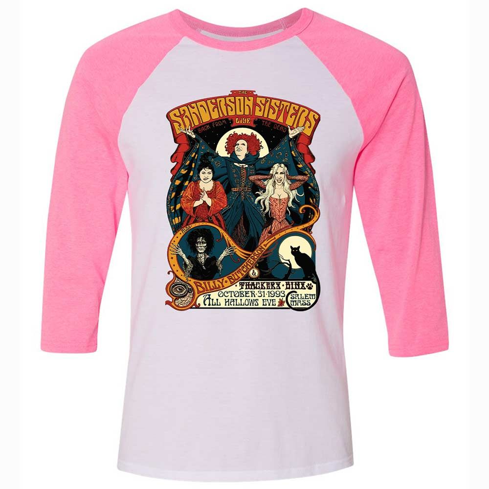 Unisex 3/4 Baseball Tee - XNDSSZ83 - White/Neon Pink - 12