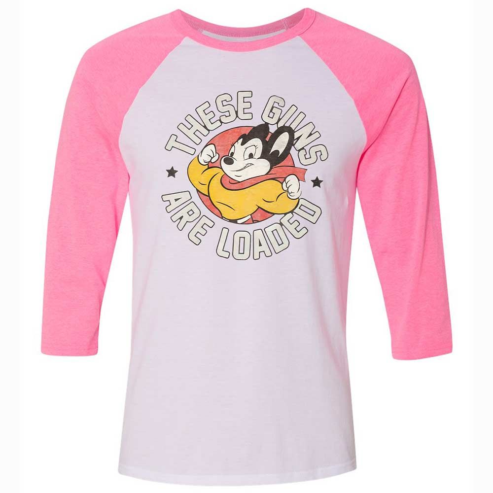 Unisex 3/4 Baseball Tee - AG9EM1CT - White/Neon Pink - 12