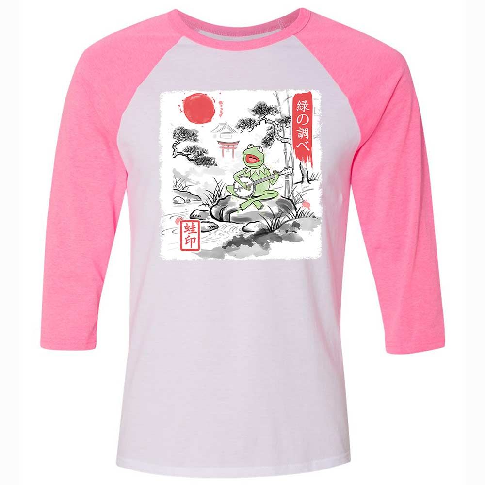 Unisex 3/4 Baseball Tee - DTFZMT88 - White/Neon Pink - 12