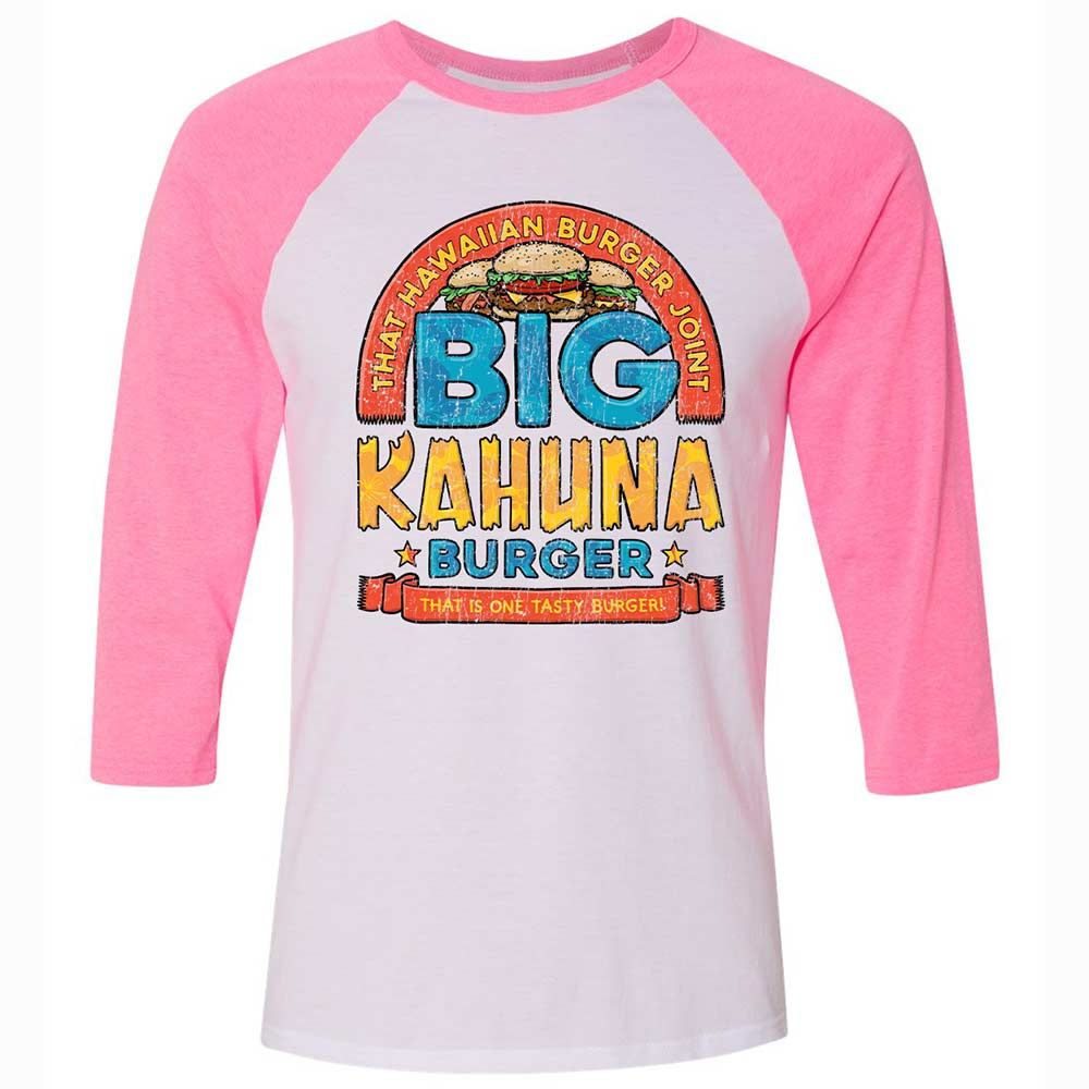 Unisex 3/4 Baseball Tee - NSJUP5DV - White/Neon Pink - 12
