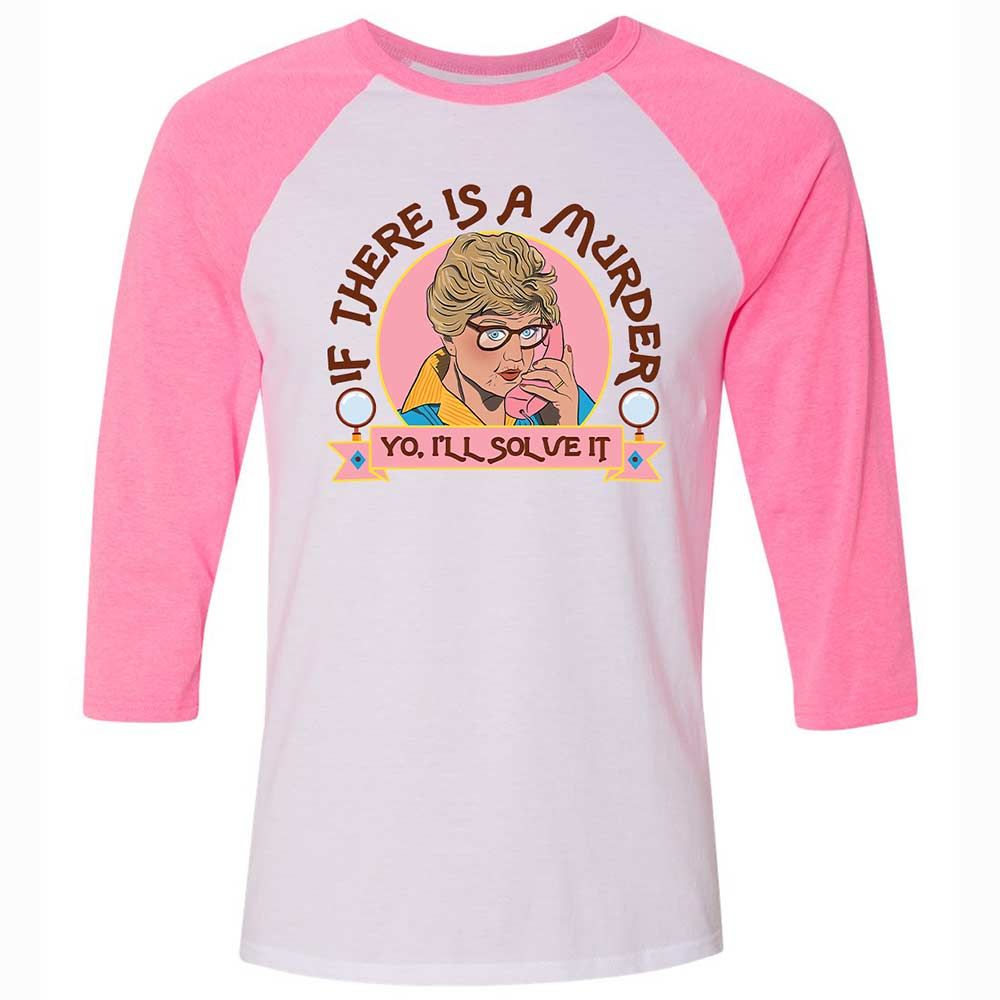Unisex 3/4 Baseball Tee - UB4PL2WX - White/Neon Pink - 12